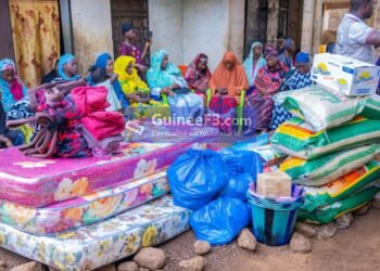 Sanoyah : visite du ministère de la promotion féminine, de l’enfance et des personnes vulnérables chez la famille Keita